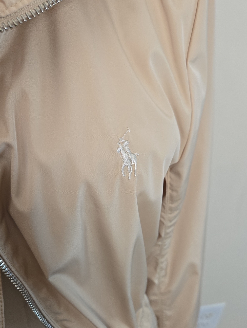 Ralph Lauren Golf Cream Windbreaker Adjustable Waist Preppy Sport M - Picture 2 of 7